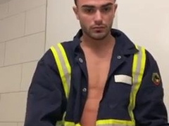 Milking meatpipe in work uniform