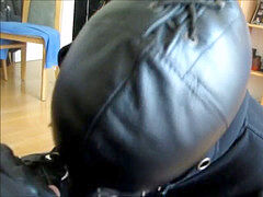 gimp gives blowage in leather mask