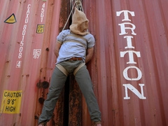 Nude man with hairy chest gets ass fucked in rough positions