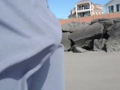 Jerking off on public beach-Big Cum Shot-Hairy Bear 6