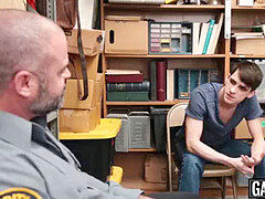 Sexy youthful thief drizzles scorching cum while being bareback fucked