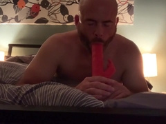 Heterosexual Fellow Finds GF’s Faux-Cock - gives Bj