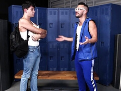 Wearing his glasses while eating out his tight asshole