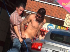 Car wash teasing with a true butt bandit (Mario, Montana)