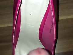 pink heels sexy cummed