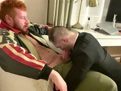 Menatplay office scene with Leather Bear