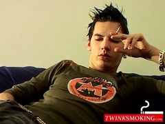 Horny Antony smokes and drops cum all over the place