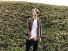 Crazy DUDE with BIG MAN-MEAT(23cm) Tugging OFF OUTDOOR