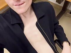 Skinny twink love nippleplay and his young cock