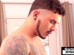 SOUTHERNSTROKES Bulky Tatted Seth Knight Demolishes Grayson Lang Taut Booty