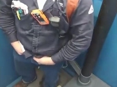 Worker Bear Jerks Off & Cum in Porty Potty at Work 4