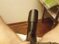 Watching porn and getting milked by machine