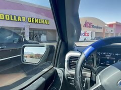 Truck masturbation in front of stores
