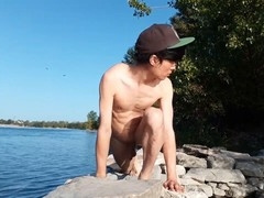 Slim-twink, beach, nude-yoga