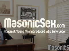 Master Tyler Saint fucks Colton Fox over the table till his seed drips