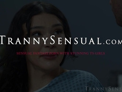 Big boobed shemale Andylynn Payne sits on my tormenting shaft