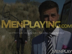 Hector de Silva and Robbie Rojo savagely breed and cum outdoor