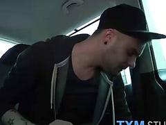 Making a gay sex vid inside a moving van