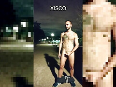 Risky jerkoff at night