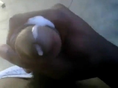 Meaty Black Cock spunking in Public