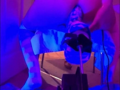 XL bad dragon pony faux-cock gapes pup mega-bitch on boink machine