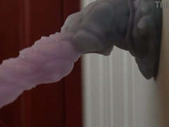 Instructing with my L-sized Nothosaur dragon fake penis