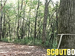 ScoutBoys - Nervous scout barebacked outdoors by DILF Bishop Angus