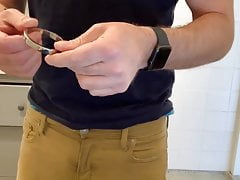 How to put on a cock ring, and use it to jerk off
