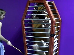 Caged boy wants his master to set him free and fuck him