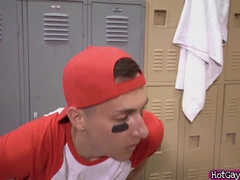 Insane coach bangs his player's socks off in private locker room