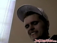 Amateur twink Bruce receives a long black cock in his ass