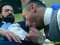 BOYS FROLICKING - Bearded businessman Miguel Angel condom-free barber boning