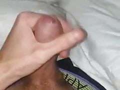 Stroking my big dick with a nice load