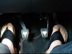 Pedal Pumping in Slippers ** Nylonfeet **