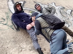 Homo Man Gets 2 Thick Stiffys On The Street