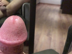 Strenuously jizz on myself and proceed to jerk my good-sized fuck-stick. Mirror Getting Off.