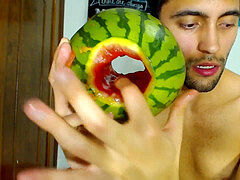 pounding a watermelon until I jizm inwards it - Camilo Brown