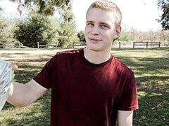 Straight guy Shawn takes his first cock