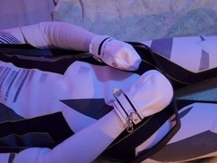 Young twink Karaxloki fumbles around in a tight gay wetsuit