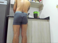This naughty cool Colombian dude is in the kitchen