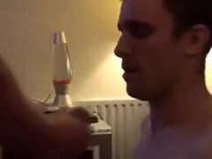 he sucks his buddy to big dick blasting cum shot 2