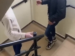 I MEET MY NEIGHBOR ON THE STAIRS AND HE GIVES ME A SUPERB PUMMEL