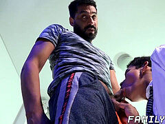 Handsome schoolboy railing stepdads fat naked cock