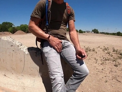 Nutting in public with a wand in a rubber