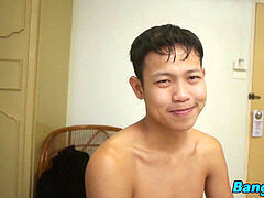youthful asian twink rides cock bareback and makes daddy jizz