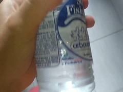 Gay-for-pay fellow applying the serum directly to his jizz-shotgun for hydration and dilation.