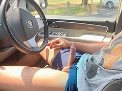 Young guy jerks off in public and shoots his load