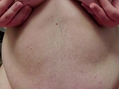 Immense Man Jacks His Breasts and Jizzes