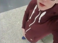 He jerks and cums in a entrance hall 3