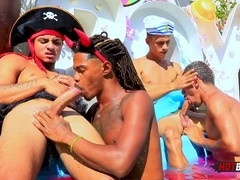 Steamy orgy fun with deep throat action and wild threeways